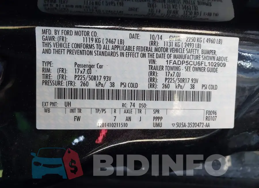 1FADP5CU6FL102909 Photo# 9
