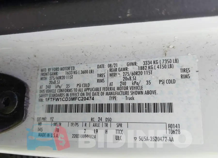 1FTFW1CD3MFC20474 Photo# 9