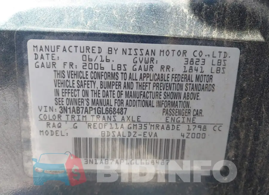3N1AB7AP1GL668487 Photo# 9