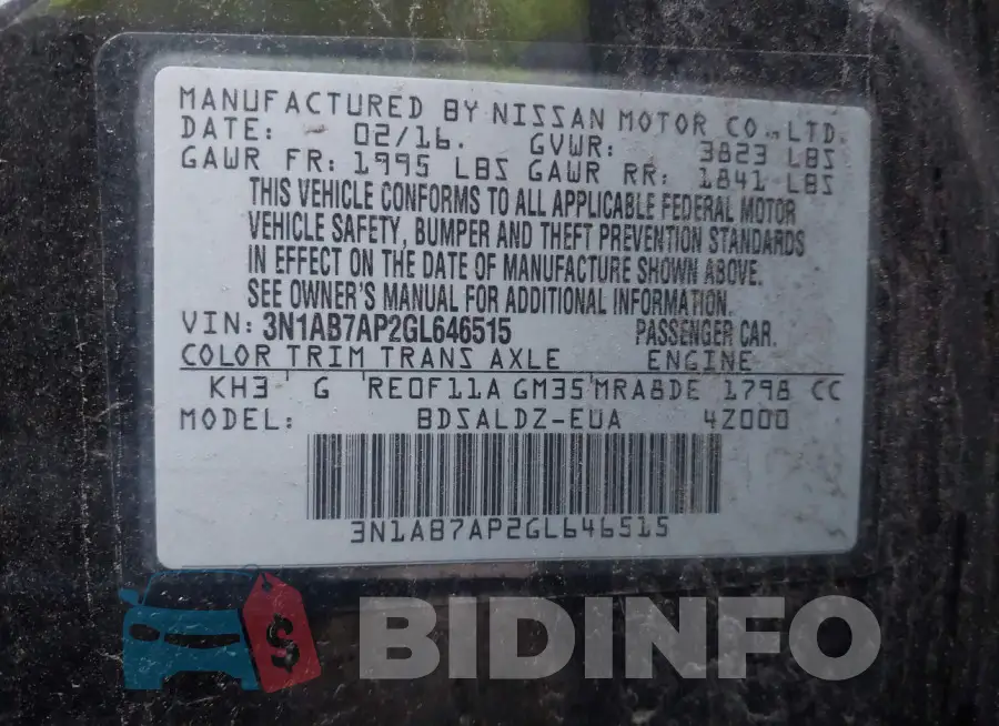 3N1AB7AP2GL646515 Photo# 9
