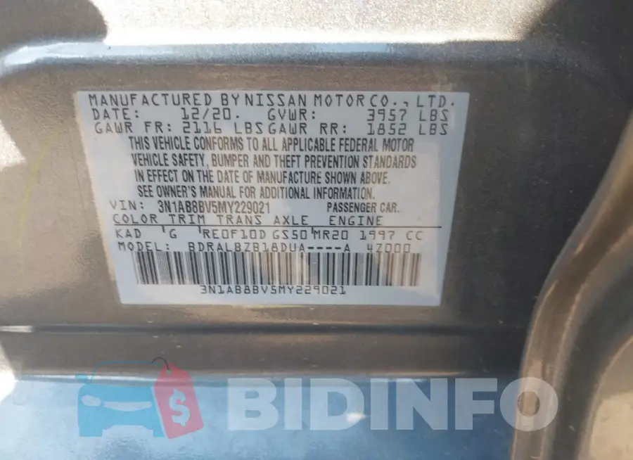 3N1AB8BV5MY229021 Photo# 9