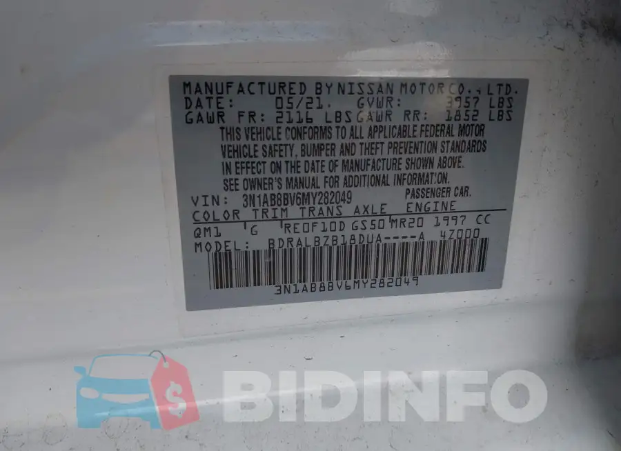 3N1AB8BV6MY282049 Photo# 9