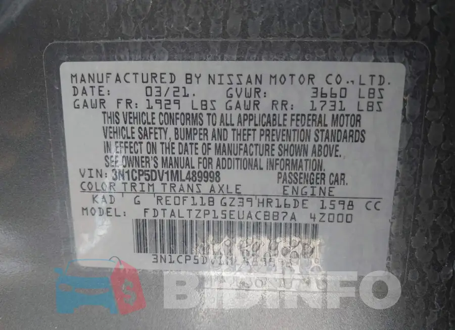 3N1CP5DV1ML489998 Photo# 9