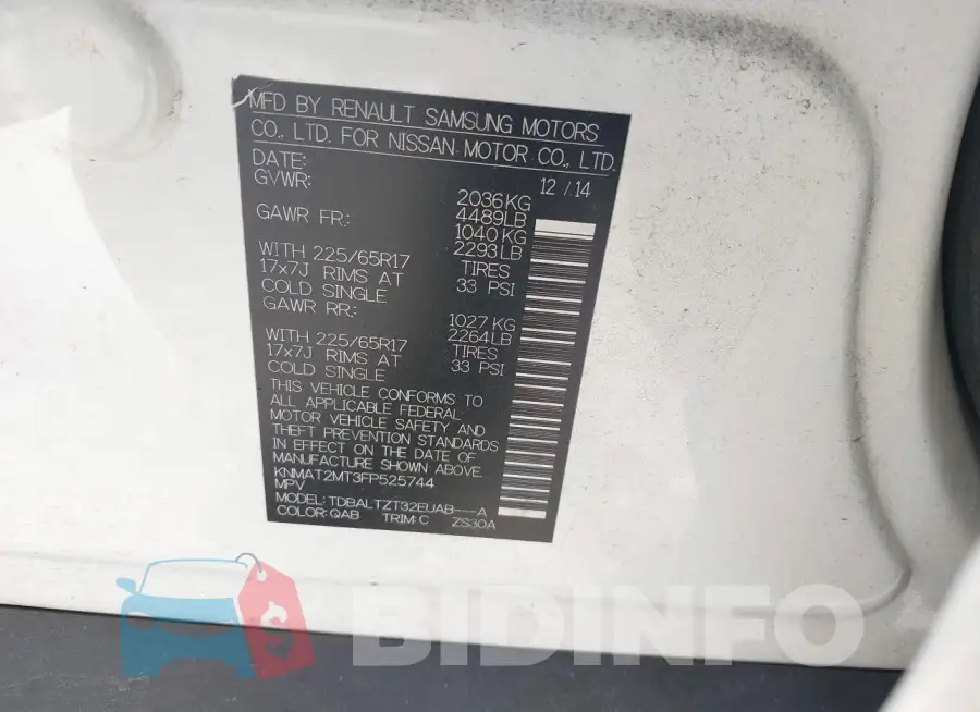 KNMAT2MT3FP525744 Photo# 9