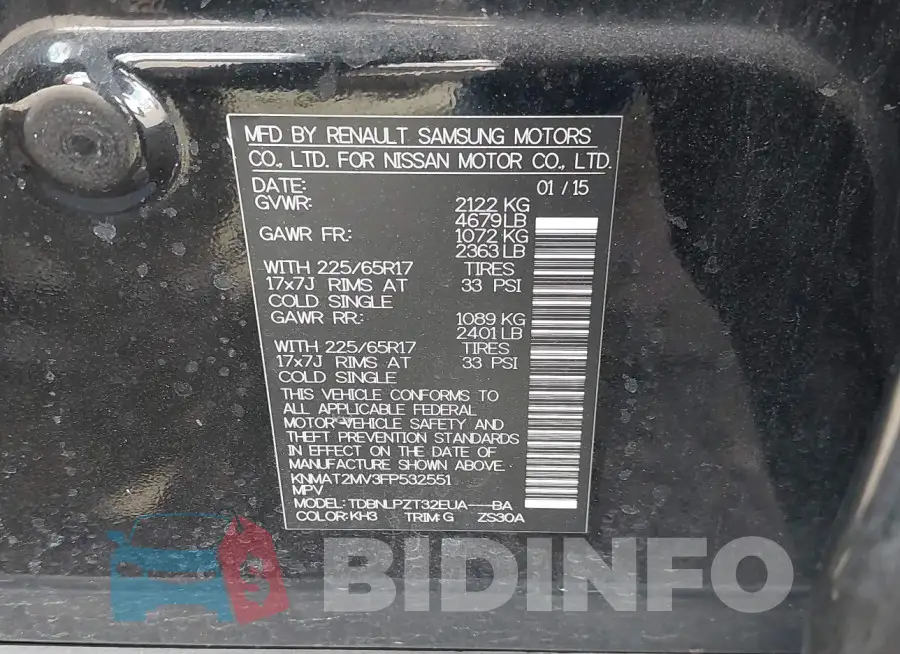 KNMAT2MV3FP532551 Photo# 9