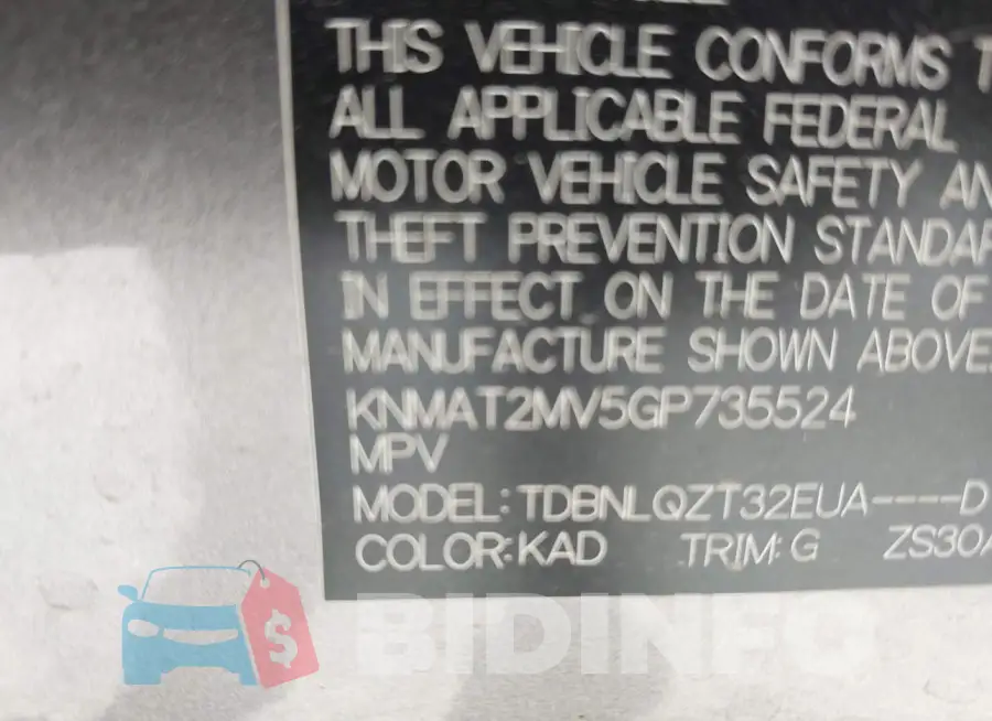 KNMAT2MV5GP735524 Photo# 9