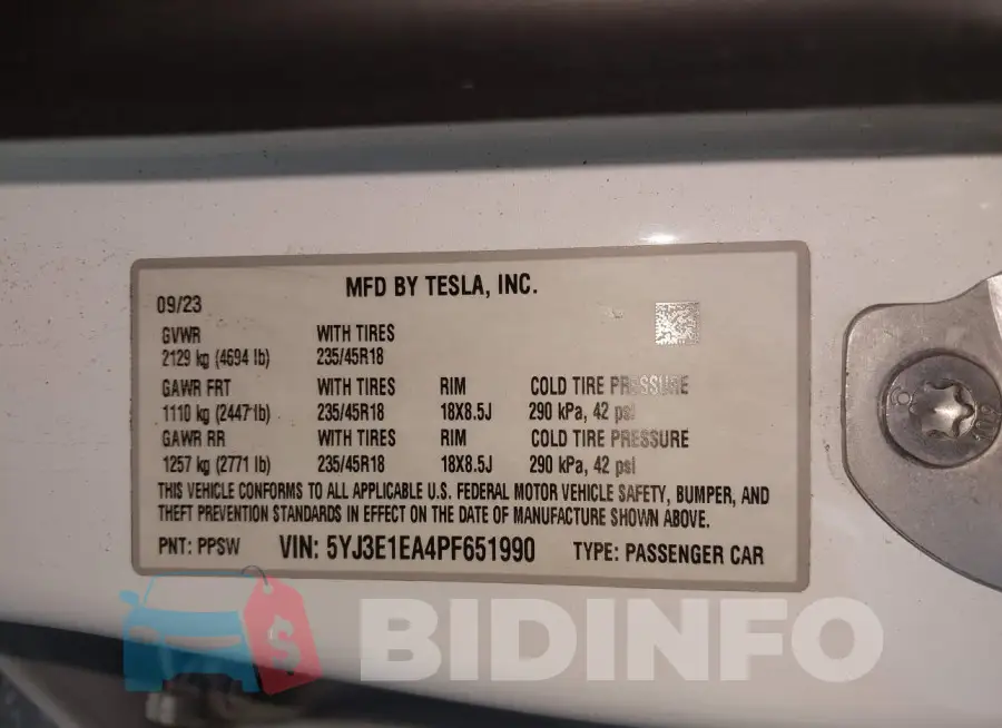 5YJ3E1EA4PF651990 Photo# 9