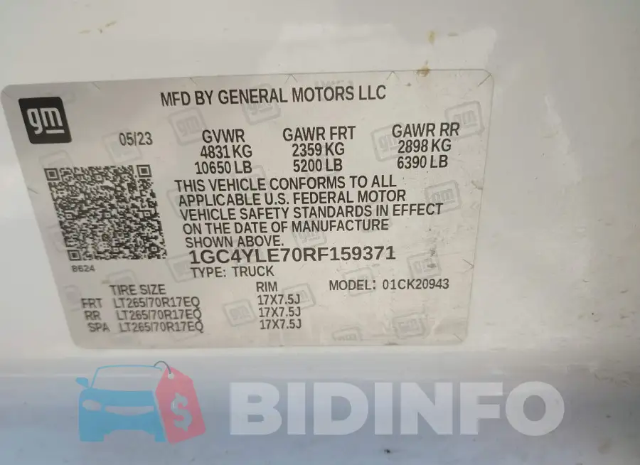 1GC4YLE70RF159371 Photo# 8