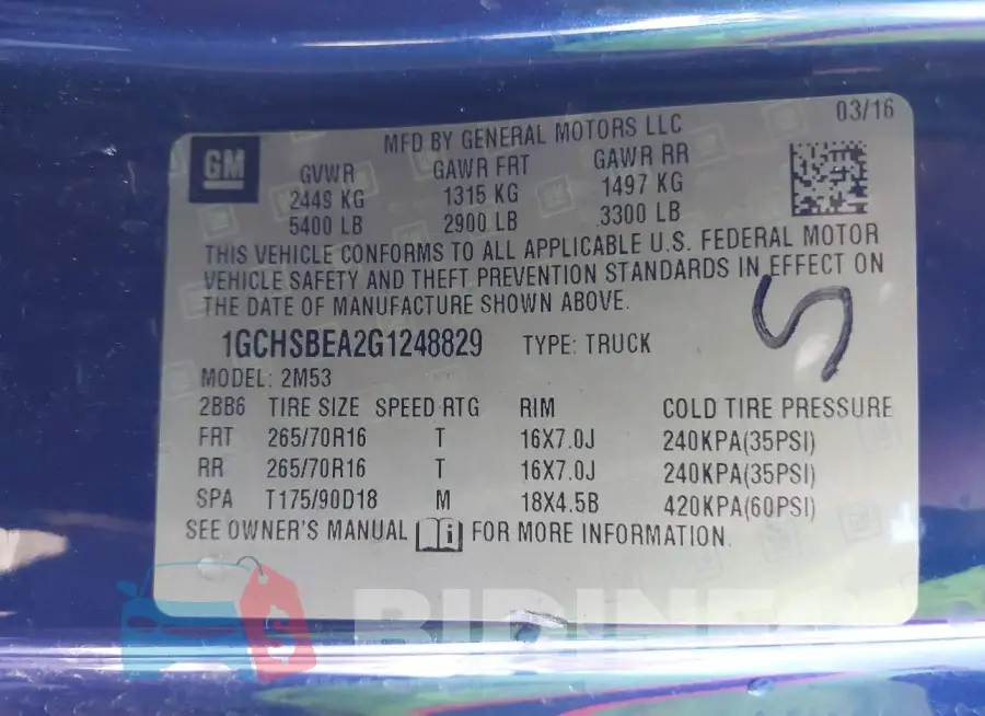 1GCHSBEA2G1248829 Photo# 9
