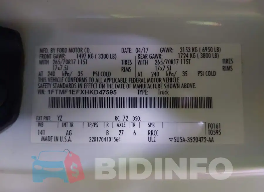 1FTMF1EFXHKD47595 Photo# 9