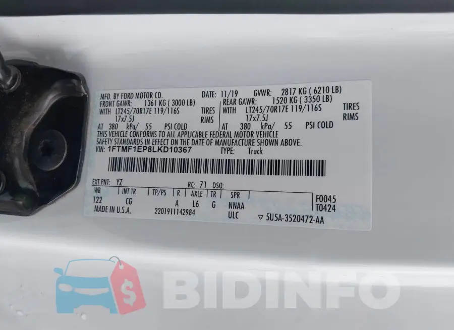 1FTMF1EP8LKD10367 Photo# 9