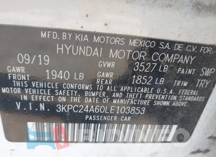3KPC24A60LE103853 Photo# 9