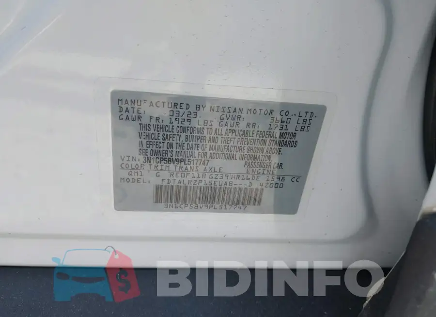 3N1CP5BV0PL517747 Photo# 9