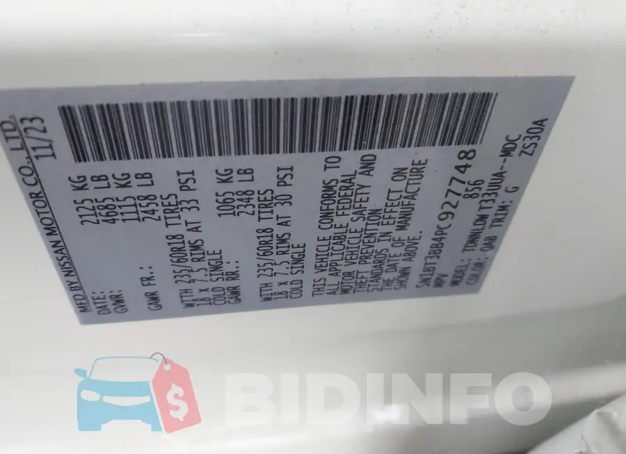 5N1BT3BB4PC927748 Photo# 9