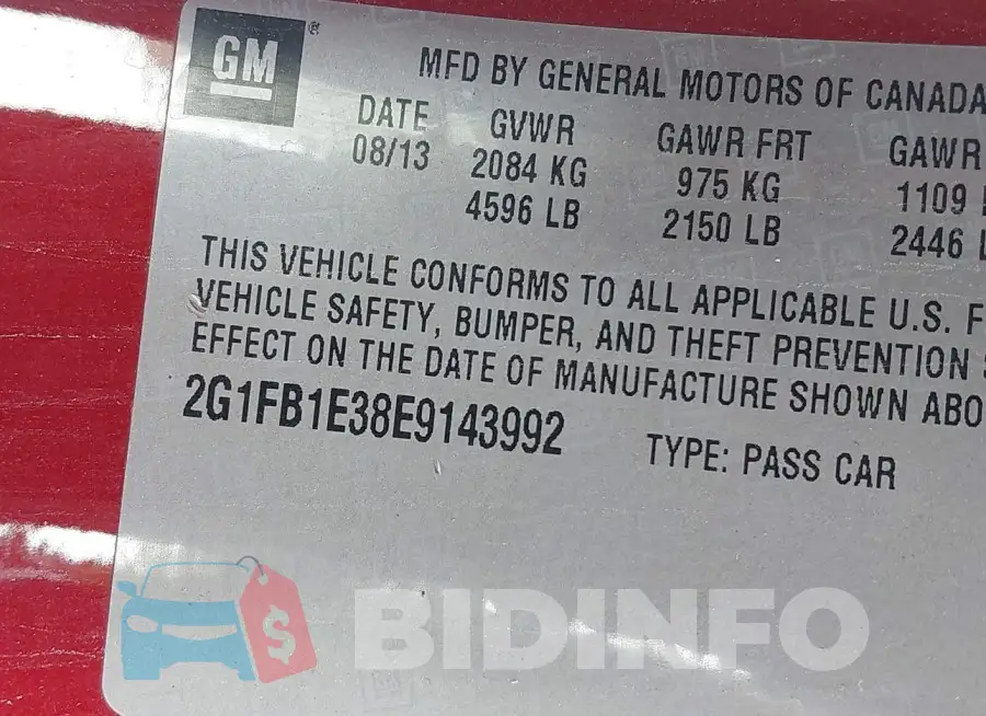 2G1FB1E38E9143992 Photo# 9