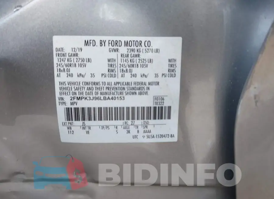 2FMPK3J96LBA40153 Photo# 9