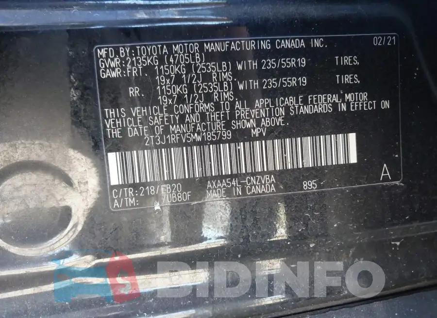 2T3J1RFV5MW185799 Photo# 9
