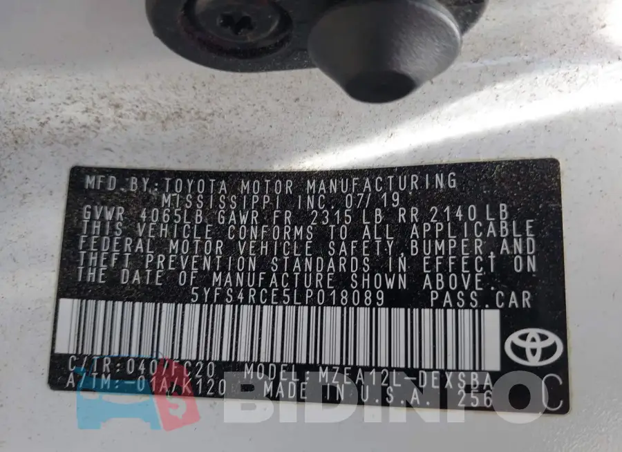 5YFS4RCE5LP018089 Photo# 9