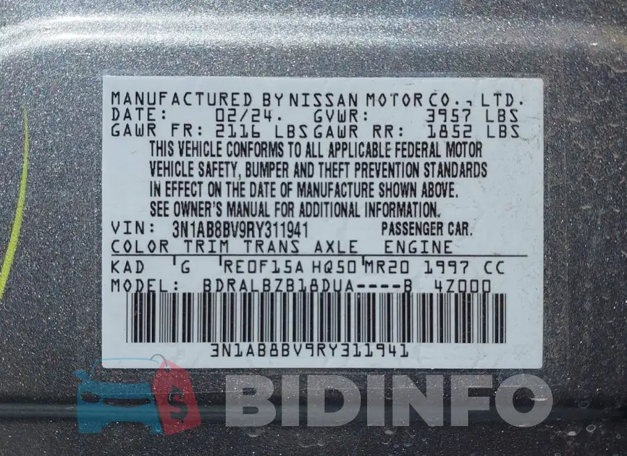 3N1AB8BV9RY311941 Photo# 9