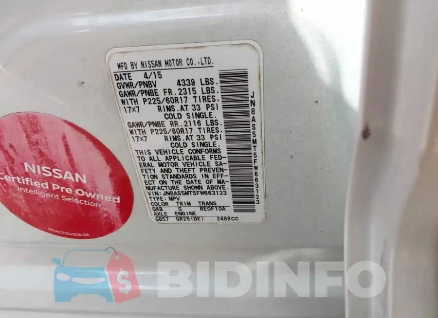 JN8AS5MT5FW663123 Photo# 9