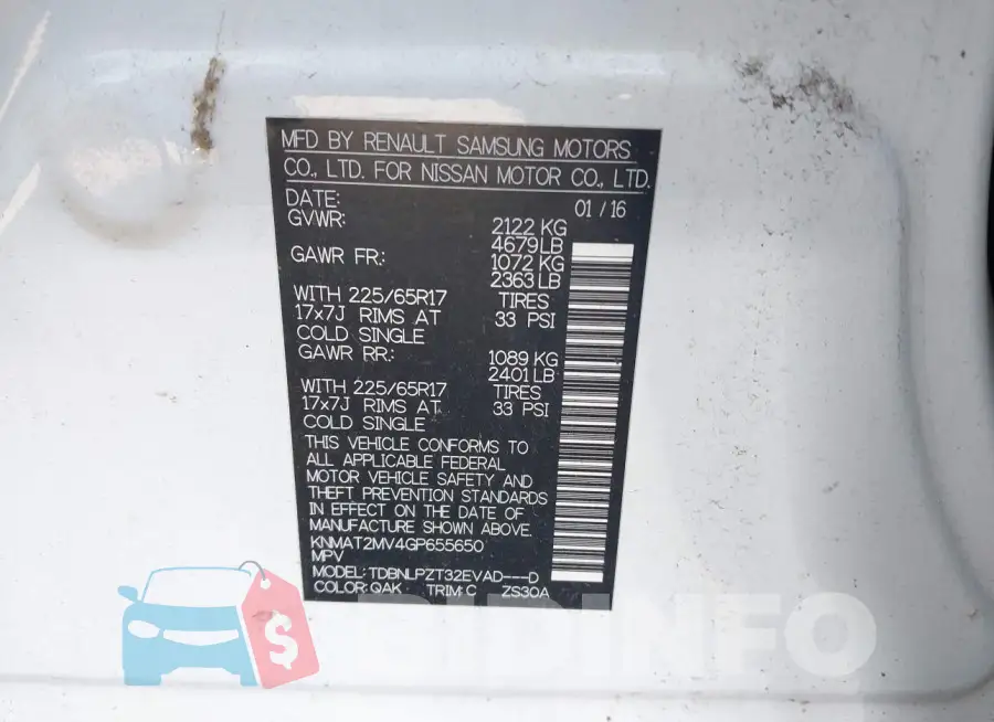 KNMAT2MV4GP655650 Photo# 9