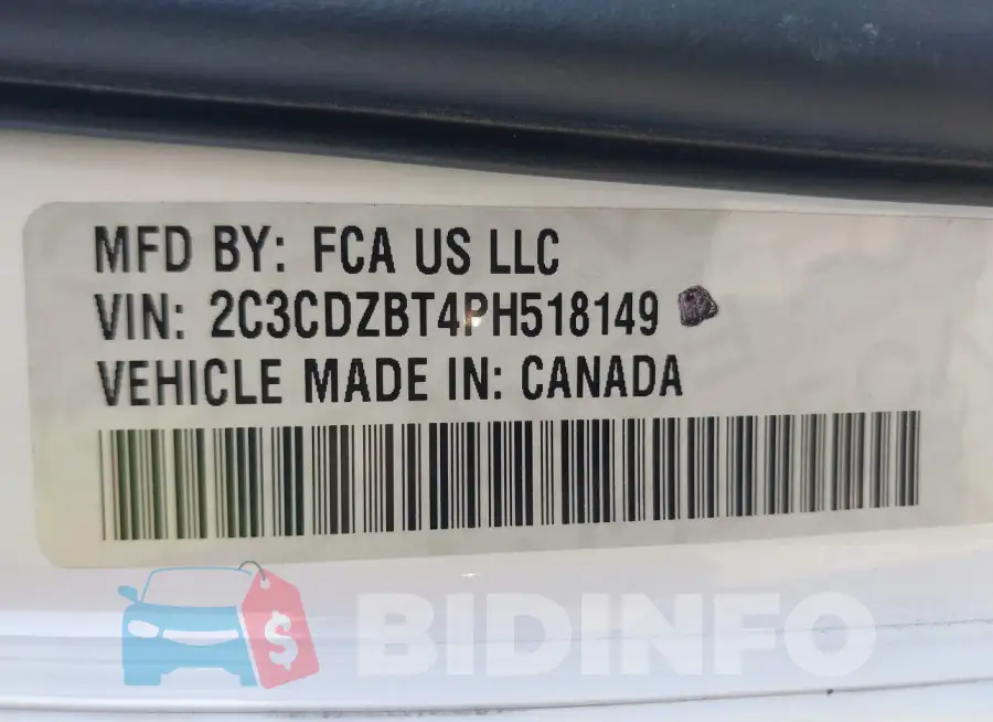 2C3CDZBT4PH518149 Photo# 9