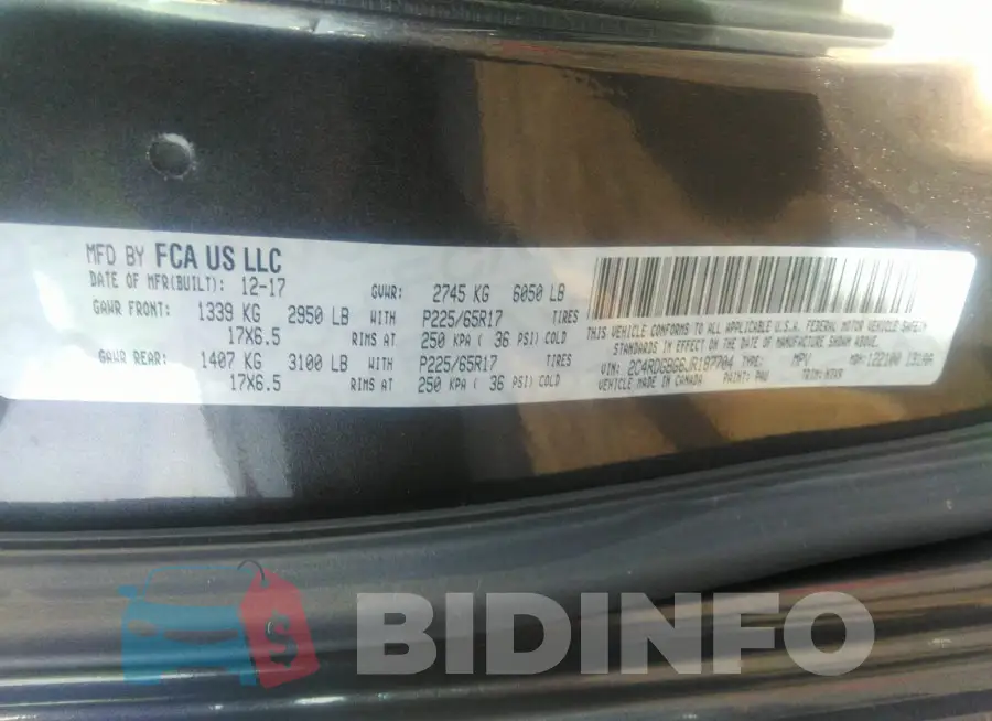 2C4RDGBG6JR187704 Photo# 9