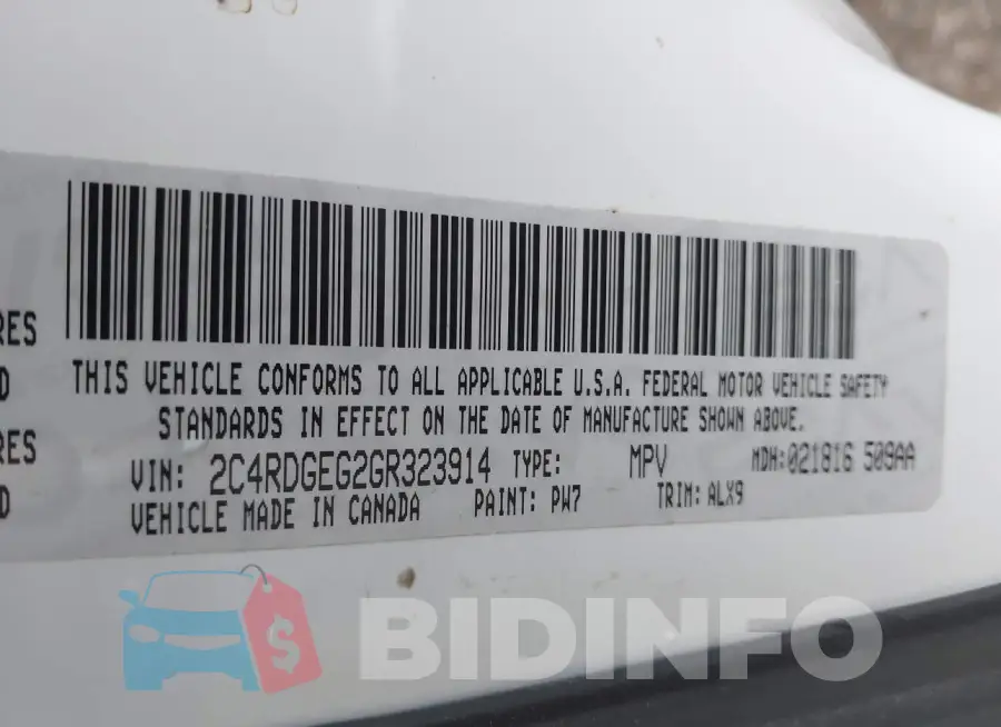 2C4RDGEG2GR323914 Photo# 9