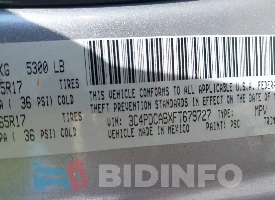 3C4PDCABXFT679727 Photo# 9