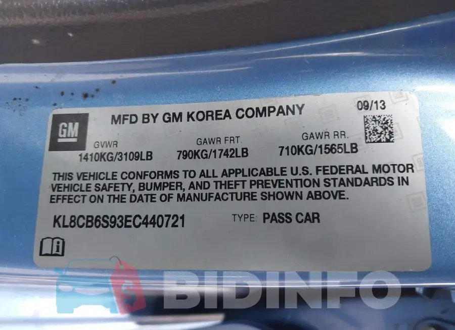 KL8CB6S93EC440721 Photo# 9