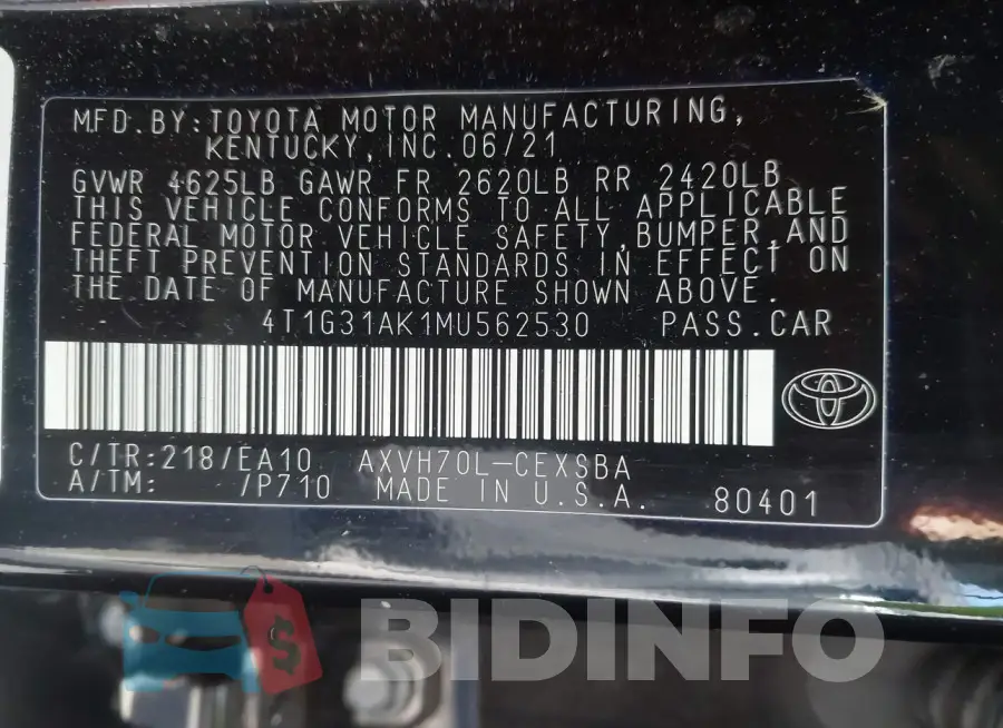 4T1G31AK1MU562530 Photo# 9