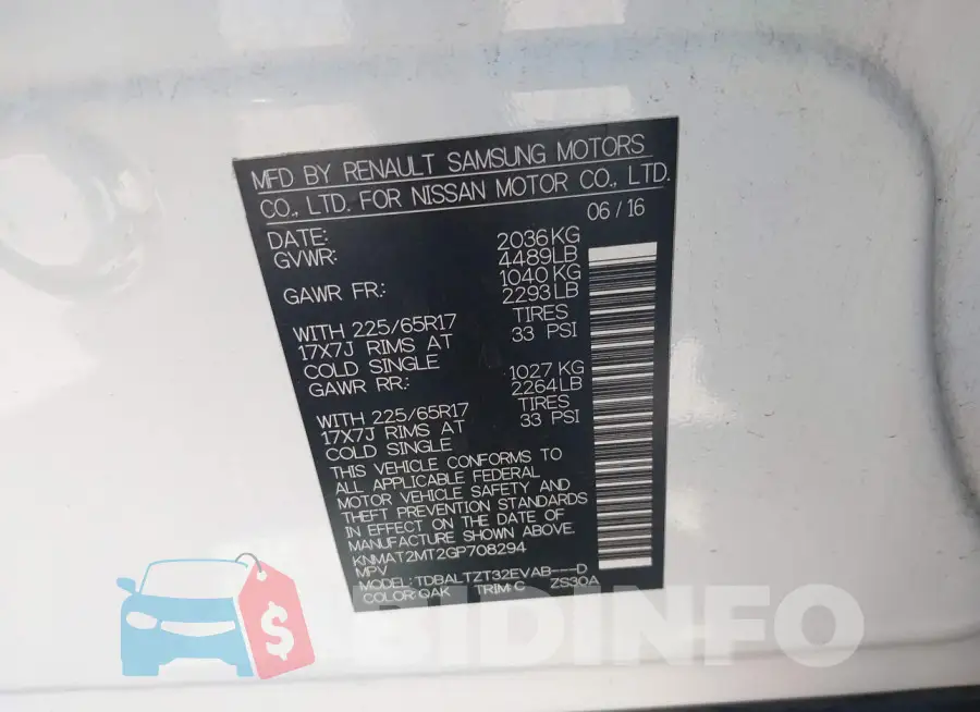 KNMAT2MT2GP708294 Photo# 9