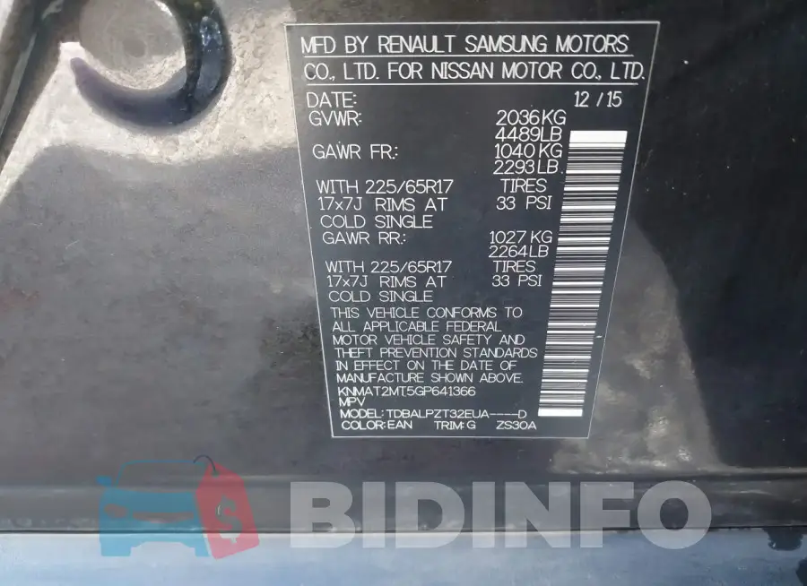 KNMAT2MT5GP641366 Photo# 9