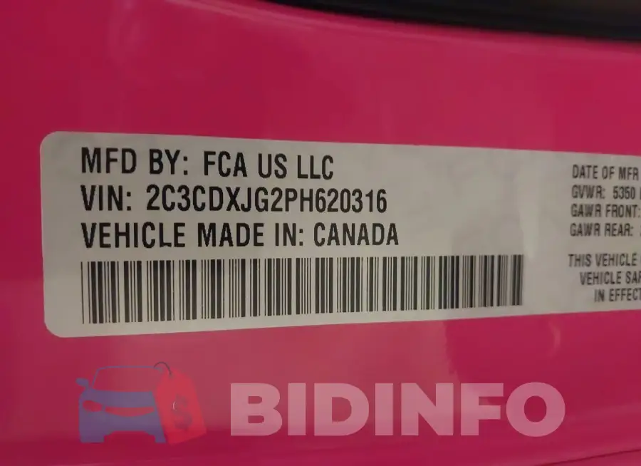 2C3CDXJG2PH620316 Photo# 9