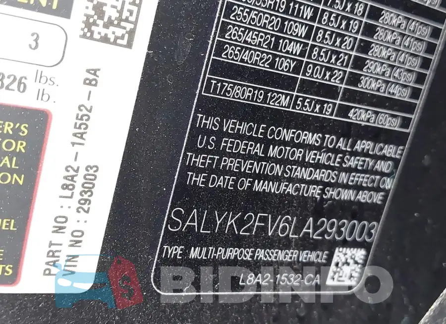 SALYK2FV6LA293003 Photo# 9