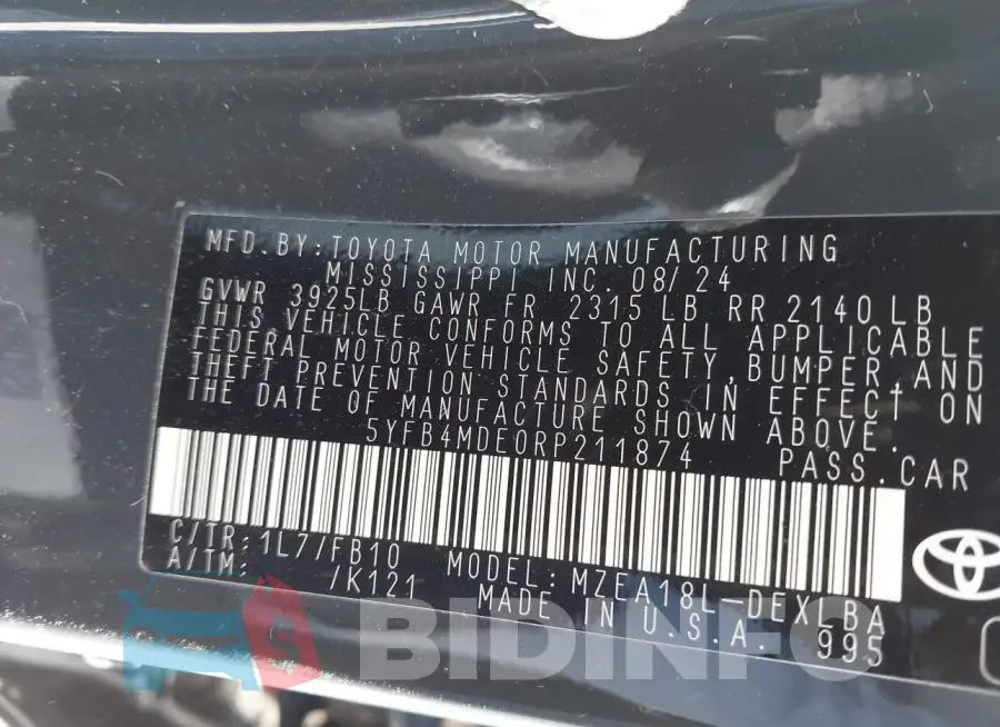 5YFB4MDE0RP211874 Photo# 9