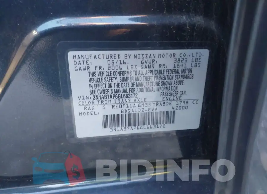 3N1AB7AP6GL663172 Photo# 9