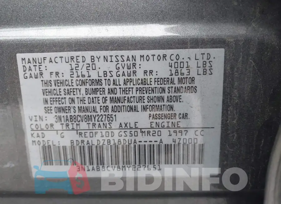 3N1AB8CV8MY227651 Photo# 9