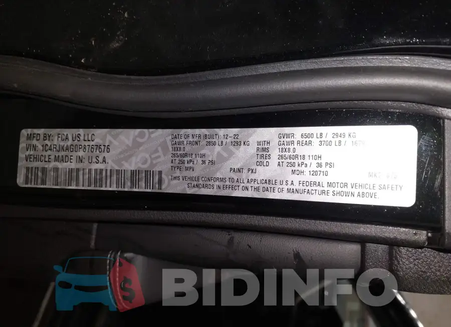 1C4RJKAG0P8767676 Photo# 9