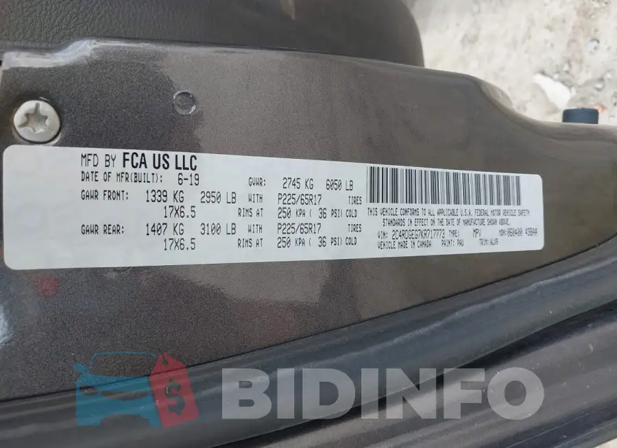 2C4RDGEG7KR717773 Photo# 9
