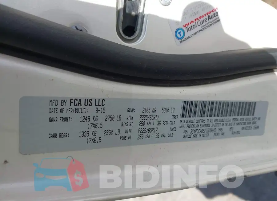 3C4PDCAB5FT670045 Photo# 9
