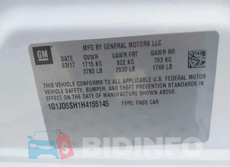 1G1JD5SH1H4155145 Photo# 9