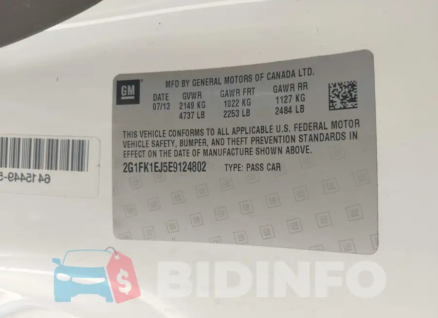 2G1FK1EJ5E9124802 Photo# 9