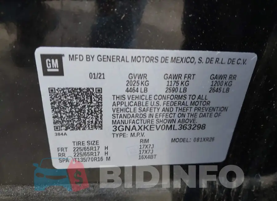 3GNAXKEV0ML363298 Photo# 9