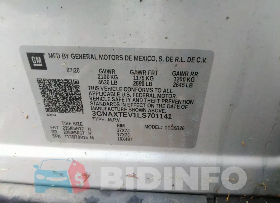 3GNAXTEV1LS701141 Photo# 9