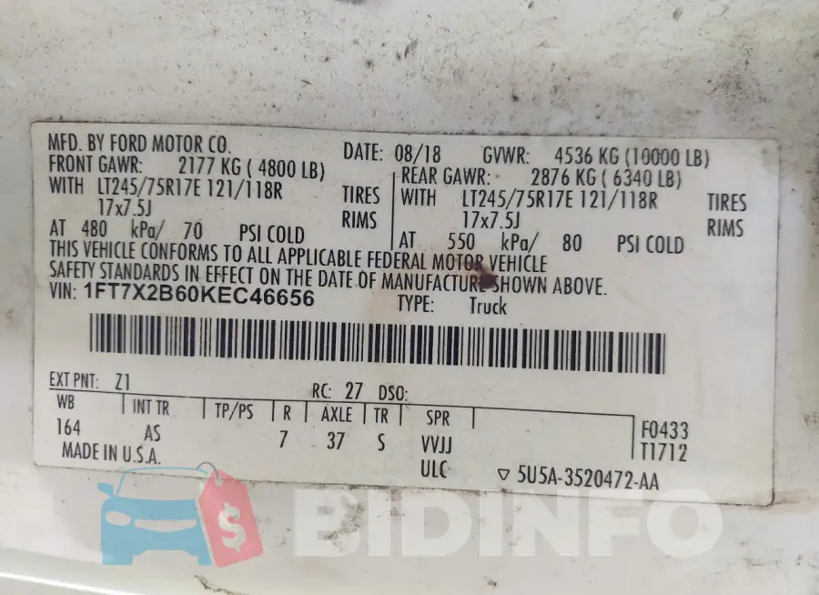 1FT7X2B60KEC46656 Photo# 9