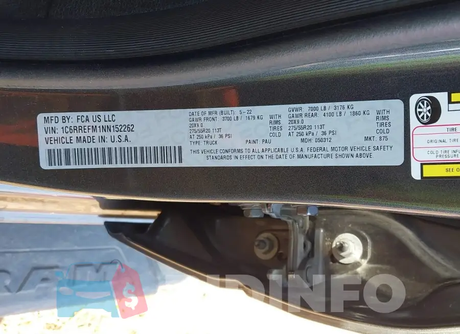 1C6RREFM1NN152262 Photo# 9