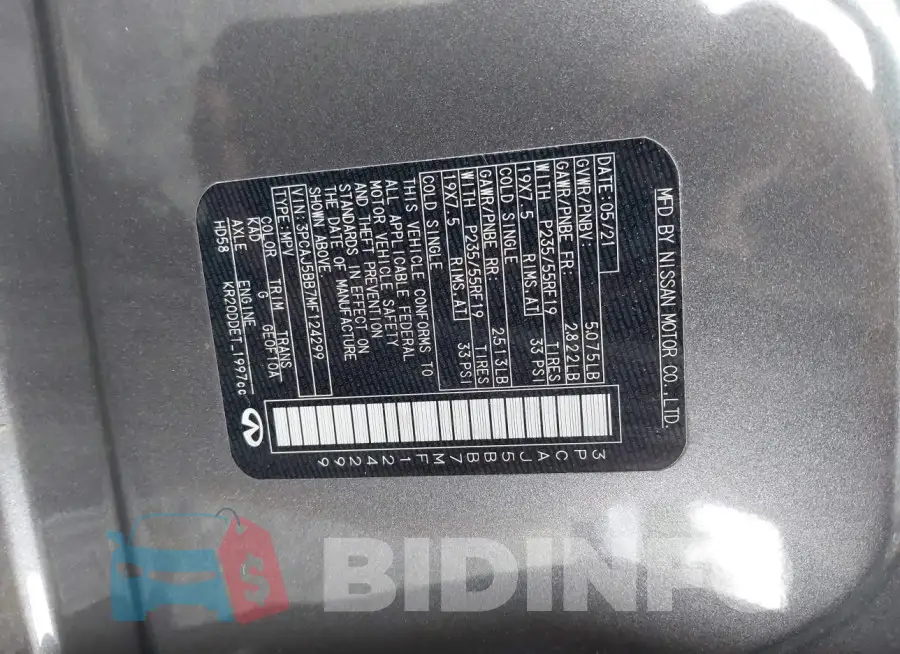 3PCAJ5BB7MF124299 Photo# 9