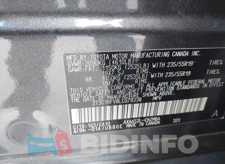 2T3C1RFV8LC079338 Photo# 9