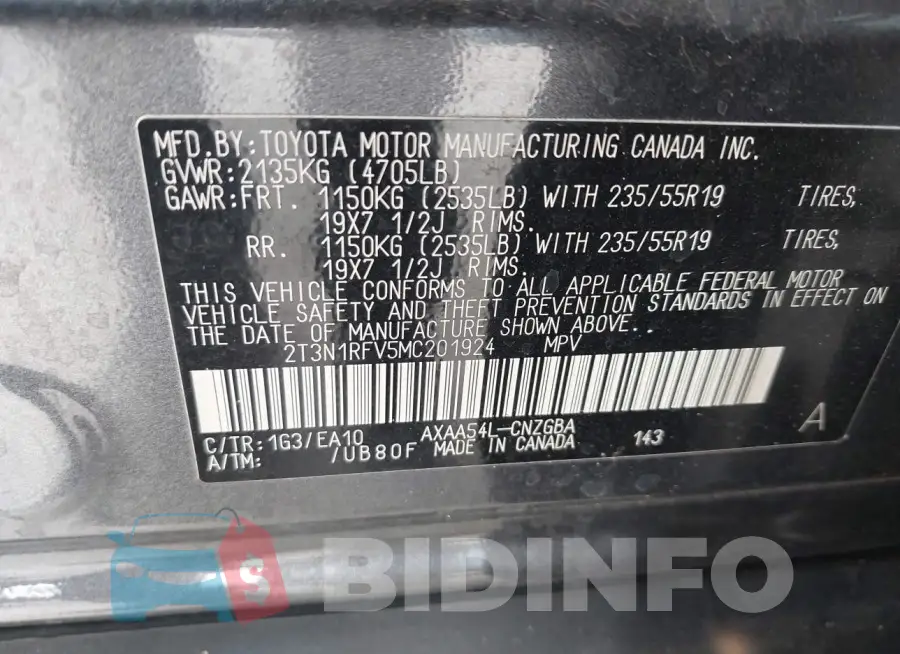 2T3N1RFV5MC201924 Photo# 9
